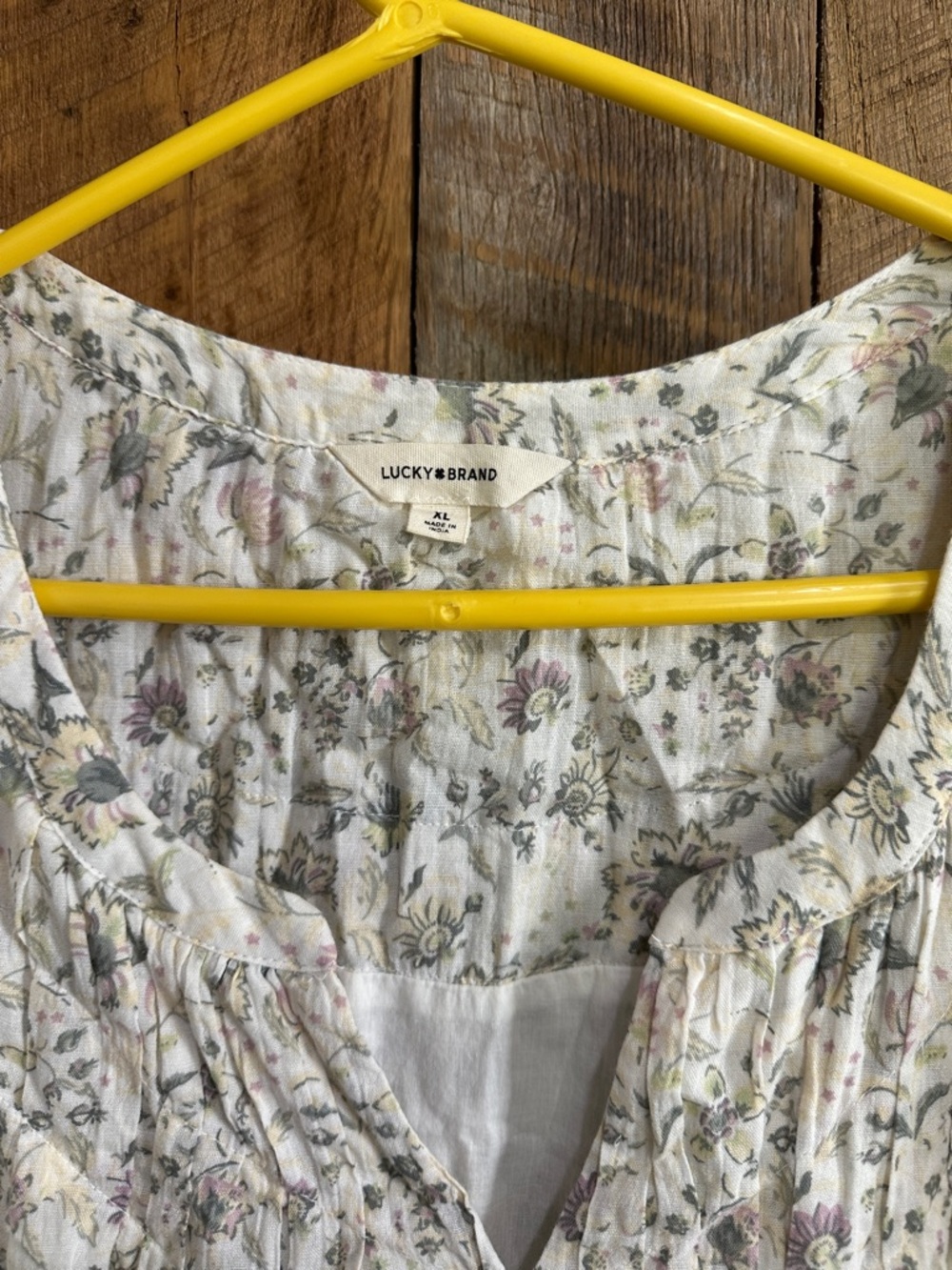 Lucky Brand Floral Flutter Sleeve Cotton Top F01 - Picture 2 of 10